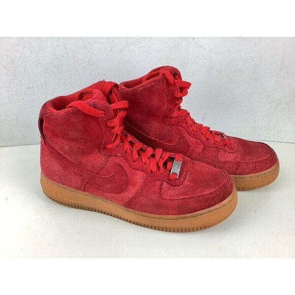 Women's Nike Air Force 1 High Red Suede US Size 7.5 #749266-601 - Picture 1 of 9